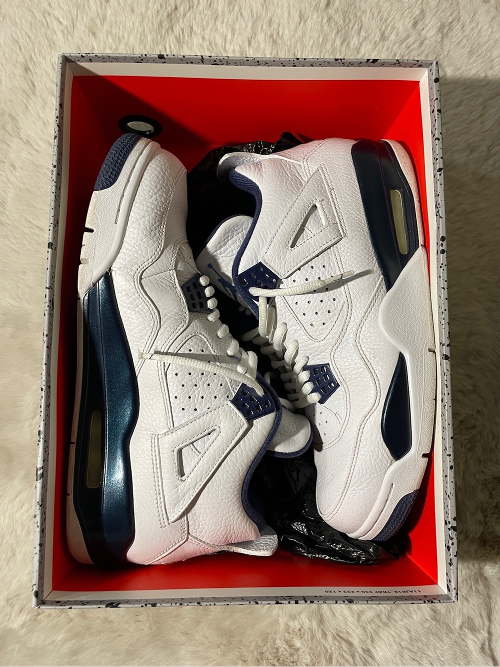Air Jordan 4 Retro Columbia Legend Blue Size 10 Men’s Sneakers With Original Box - Picture 3 of 7